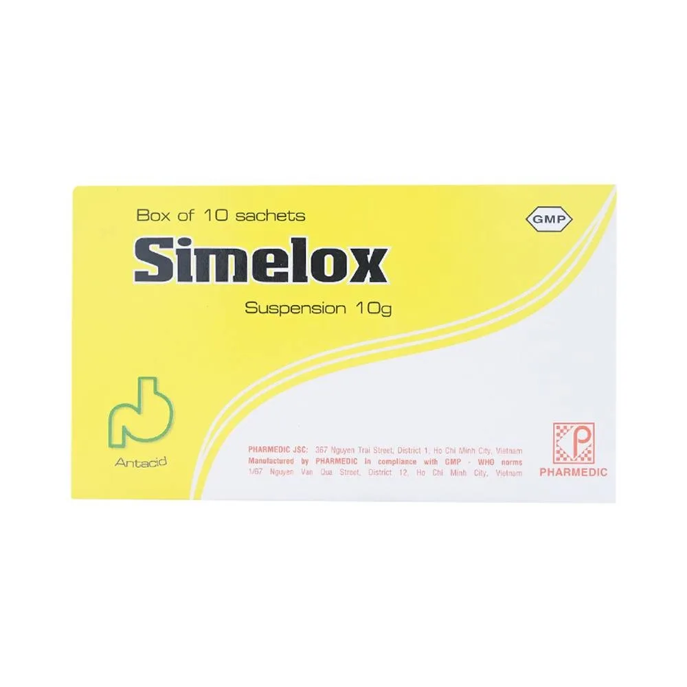 Hình ảnh Thuốc Simelox Pharmedic điều trị rối loạn tiêu hóa (10 gói x 10g)