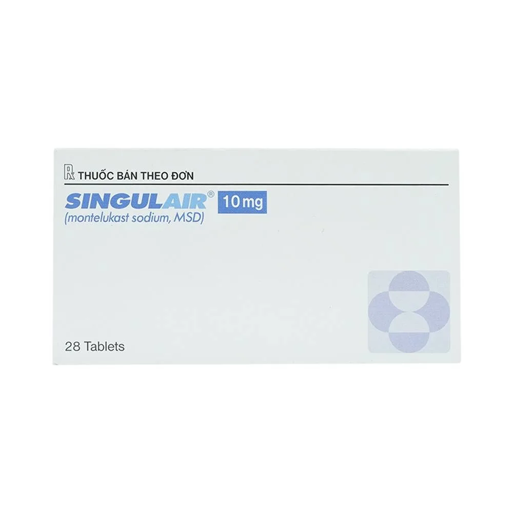 Hình ảnh Thuốc Singulair 10mg MSD điều trị hen phế quản mạn tính (2 vỉ x 14 viên)