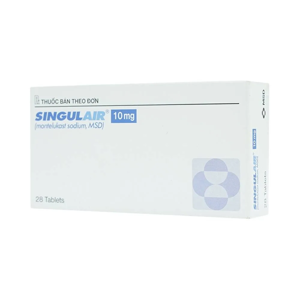 Hình ảnh Thuốc Singulair 10mg MSD điều trị hen phế quản mạn tính (2 vỉ x 14 viên)