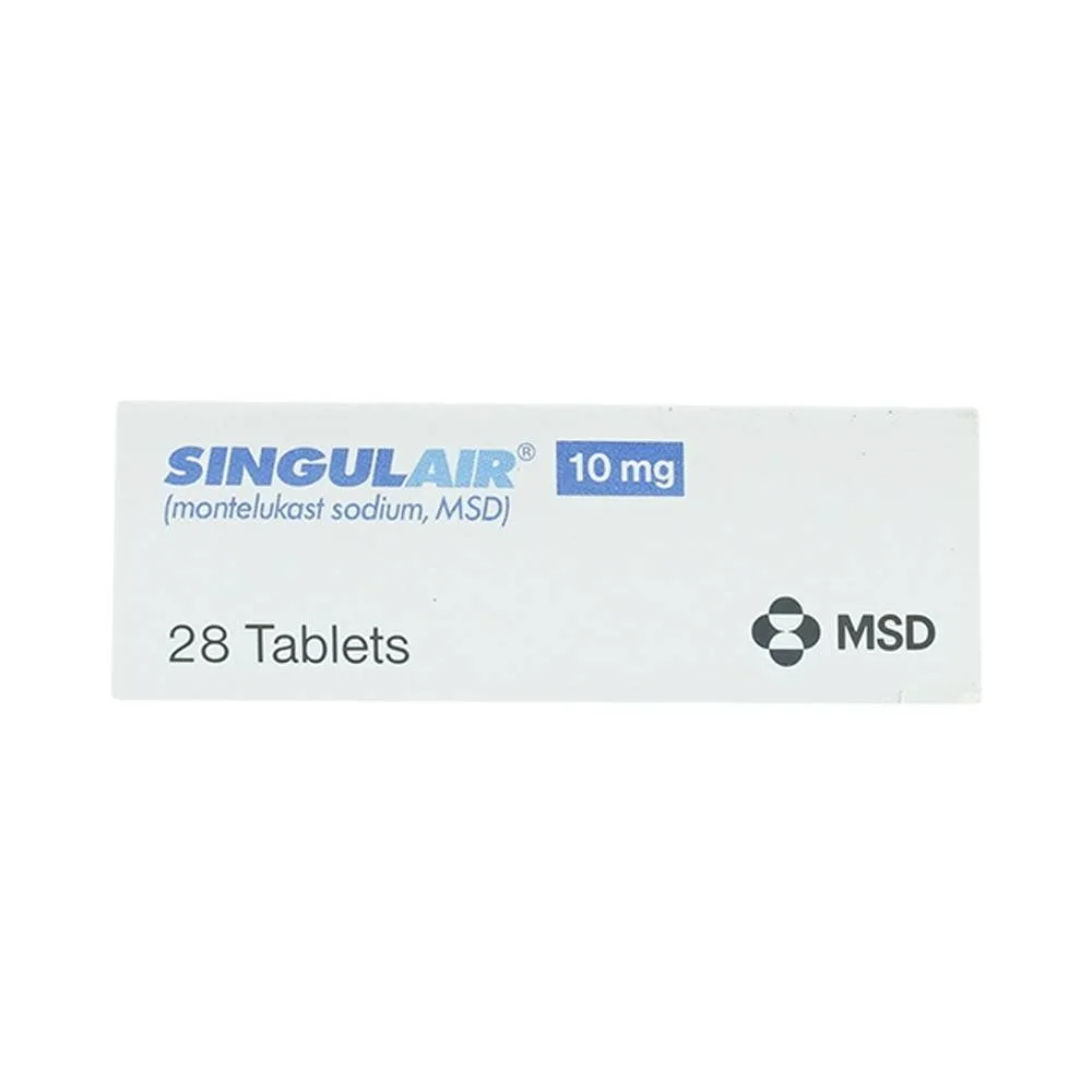 Hình ảnh Thuốc Singulair 10mg MSD điều trị hen phế quản mạn tính (2 vỉ x 14 viên)