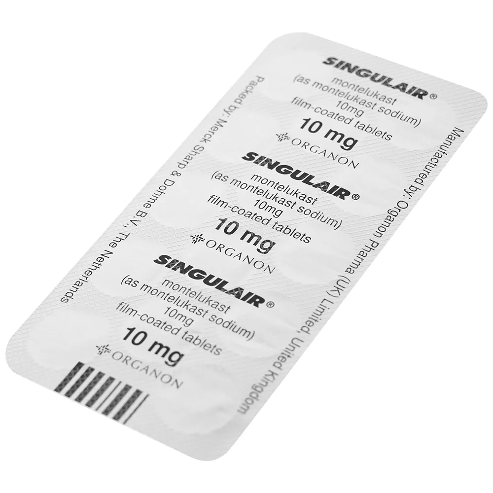 Hình ảnh Thuốc Singulair 10mg Organon Pharma điều trị hen dai dẳng từ nhẹ đến trung bình (2 vỉ x 14 viên)