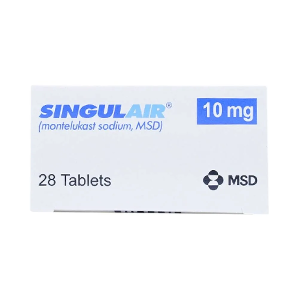 Hình ảnh Thuốc Singulair 10mg MSD điều trị hen phế quản mạn tính (4 vỉ x 7 viên)