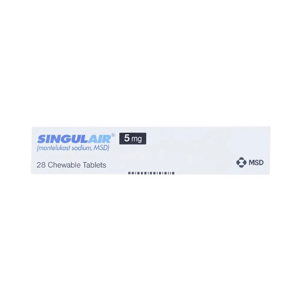 Hình ảnh Viên nhai Singulair 5mg MSD điều trị hen phế quản mạn tính (2 vỉ x 14 viên) 
