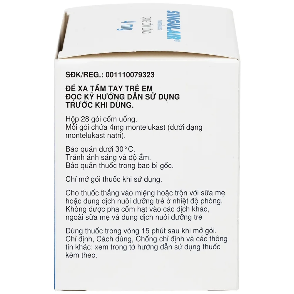 Hình ảnh Thuốc Singulair 4mg Organon phòng và điều trị hen phế quản mạn tính (28 gói)