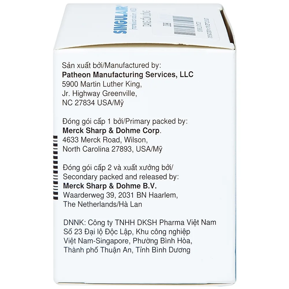 Hình ảnh Cốm Singulair 4mg MSD điều trị hen phế quản mạn tính (28 gói)