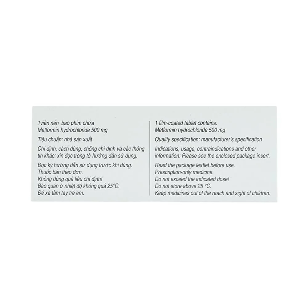 Hình ảnh Thuốc Siofor 500 Berlin điều trị đái tháo đường típ 2 (4 vỉ x 15 viên)