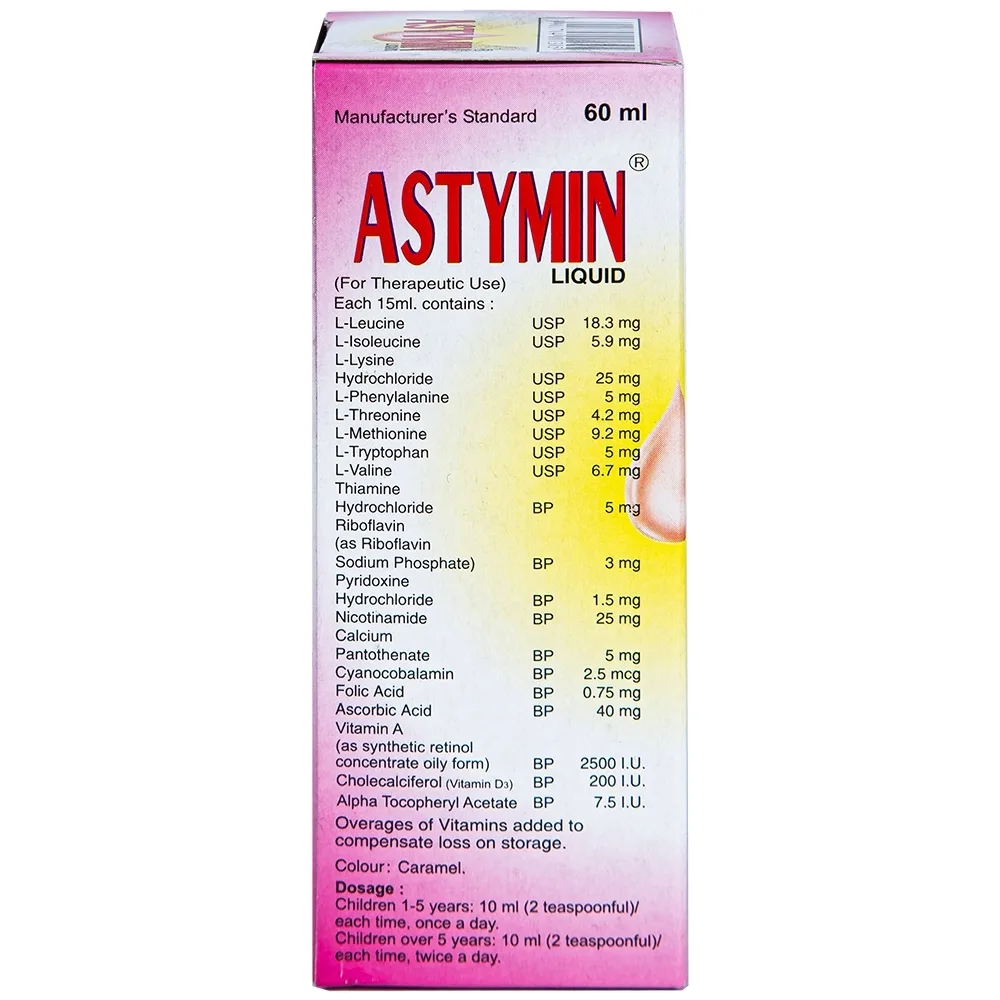 Hình ảnh Siro Astymin Liquid Tablets bổ sung dinh dưỡng cho trẻ em (60ml)
