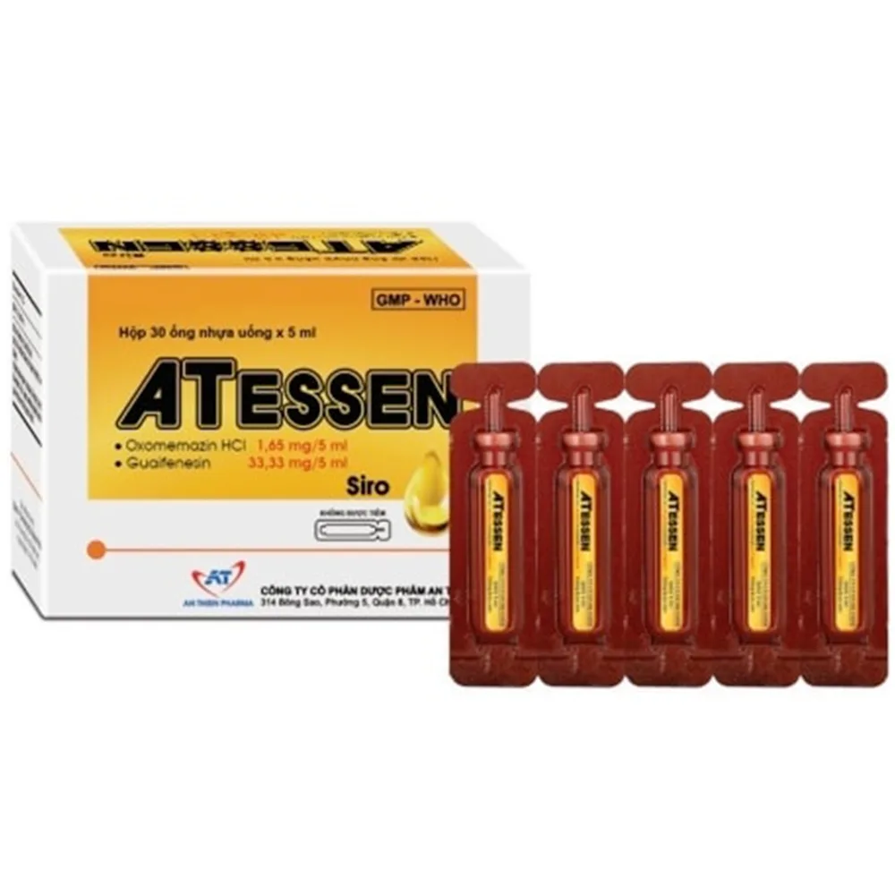 Hình ảnh Siro ATessen An Thiên hỗ trợ giảm ho khan, ho không đờm, ho mạn tính (30 ống x 5ml)