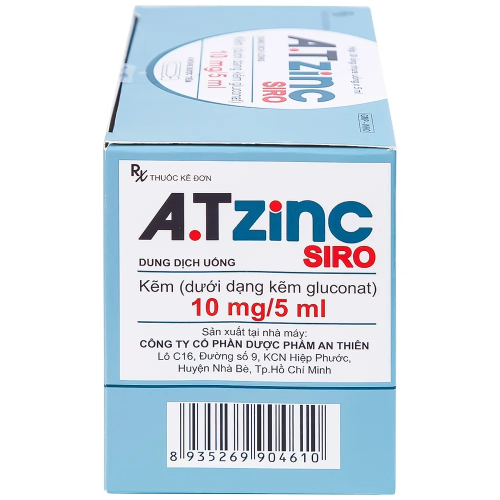 Hình ảnh Siro A.Tzinc 10mg/5ml An Thiên phòng ngừa và điều trị thiếu kẽm (30 ống)
