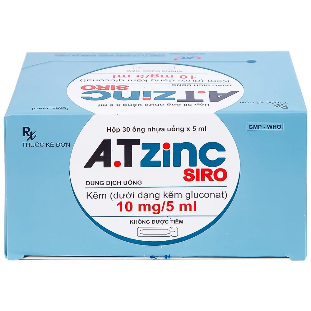 Hình ảnh Siro A.Tzinc 10mg/5ml An Thiên phòng ngừa và điều trị thiếu kẽm (30 ống)