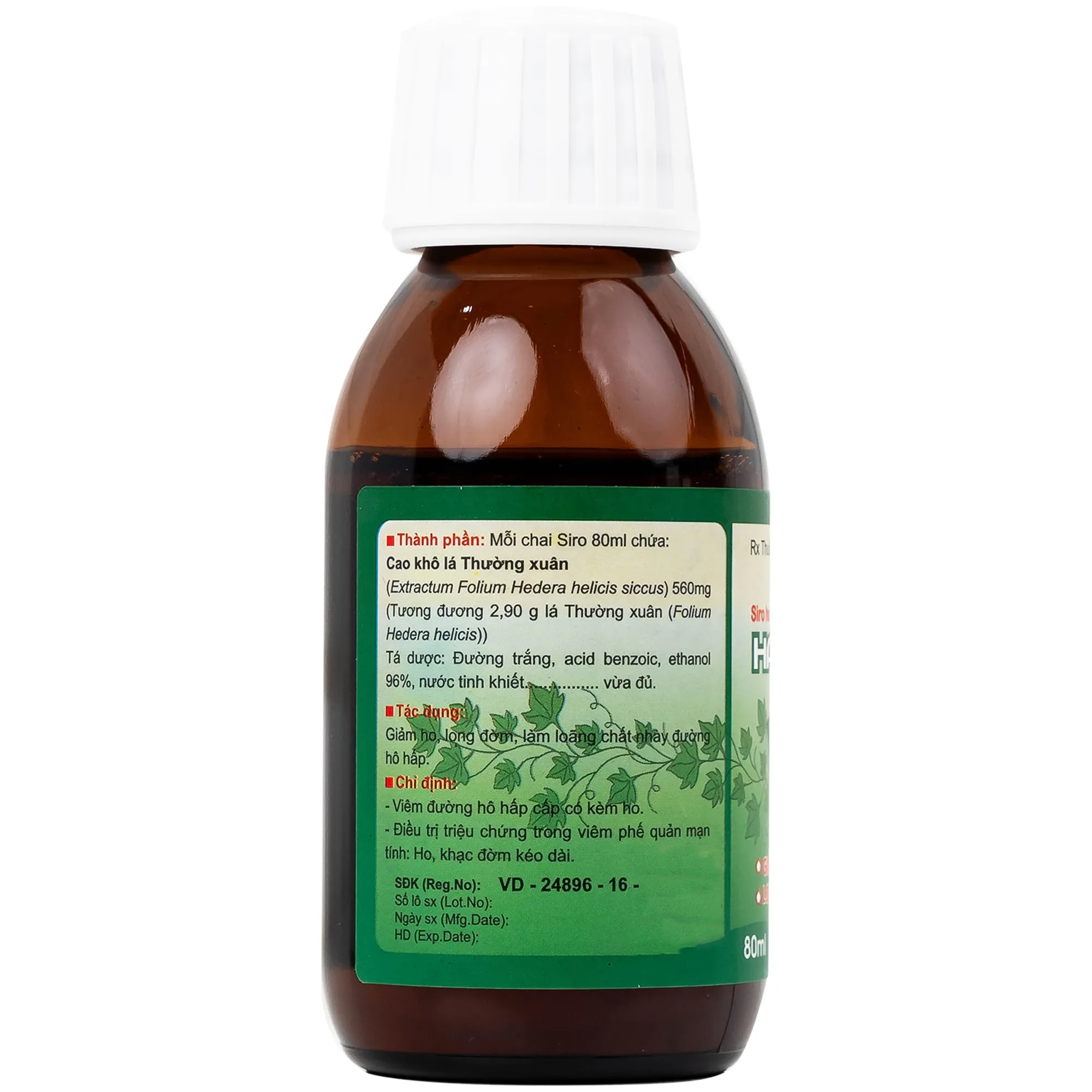 Hình ảnh Siro ho Haspan 80ml giảm ho, long đờm, điều trị viêm đường hô hấp cấp có kèm ho
