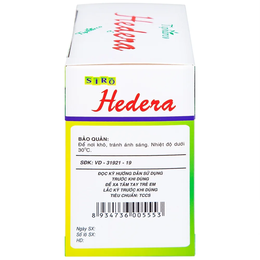 Hình ảnh Siro Hedera Tipharco điều trị ho, viêm phế quản, viêm đường hô hấp (30 gói x 5ml)
