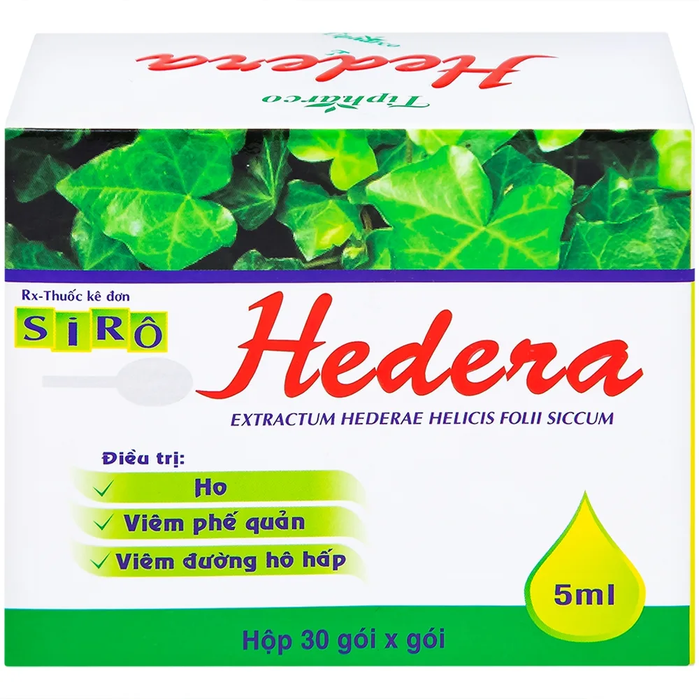 Hình ảnh Siro Hedera Tipharco điều trị ho, viêm phế quản, viêm đường hô hấp (30 gói x 5ml)