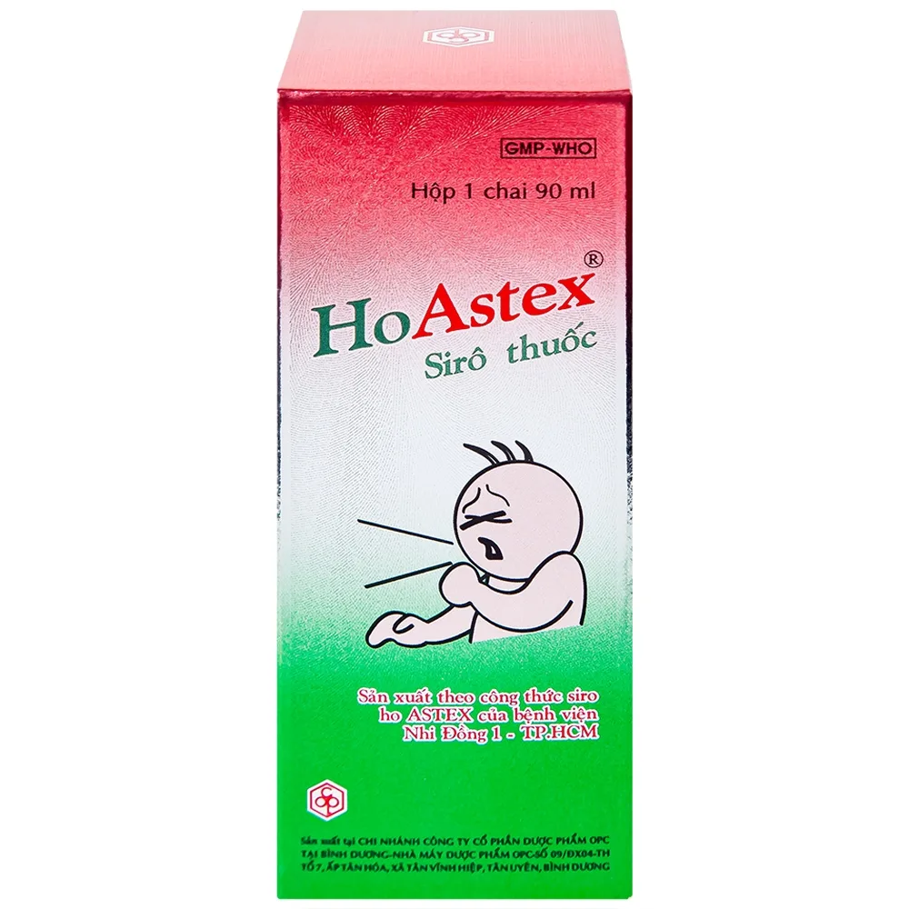 Hình ảnh Siro HoAstex OPC điều trị ho, giảm ho trong viêm họng, viêm phế quản (90ml)