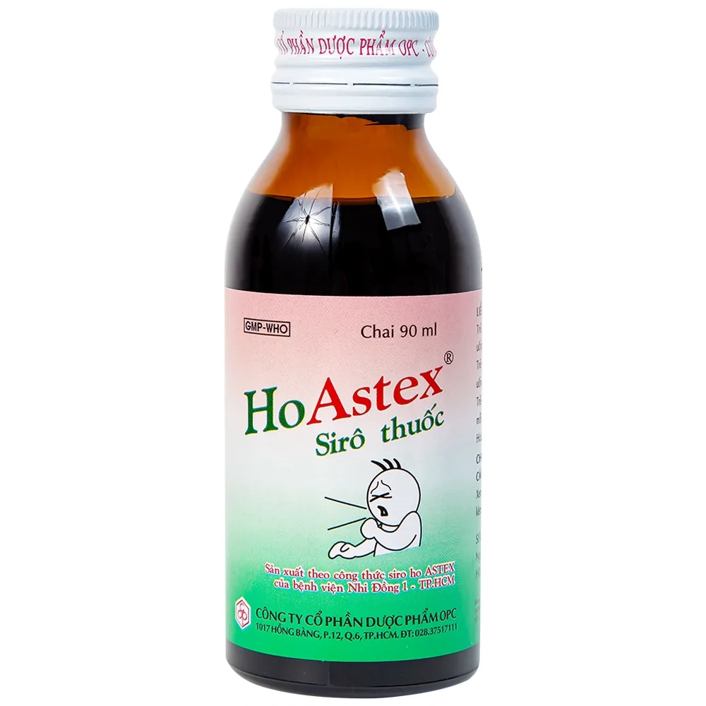 Hình ảnh Siro HoAstex OPC điều trị ho, giảm ho trong viêm họng, viêm phế quản (90ml)