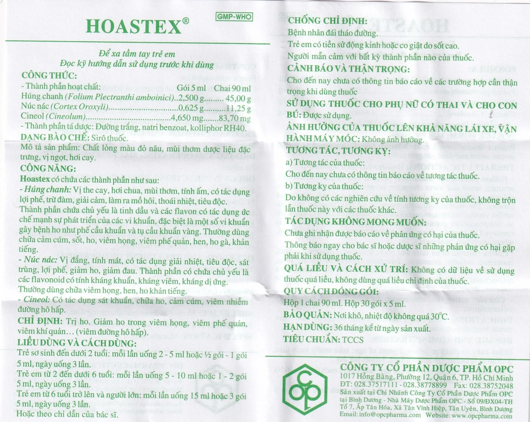 Hình ảnh Siro HoAstex OPC điều trị ho, giảm ho trong viêm họng, viêm phế quản (90ml)