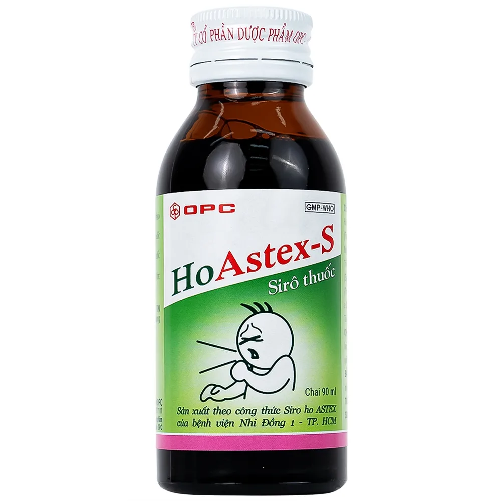Hình ảnh Siro HoAstex 90ml OPC dùng trị ho, giảm ho trong viêm họng, viêm phế quản