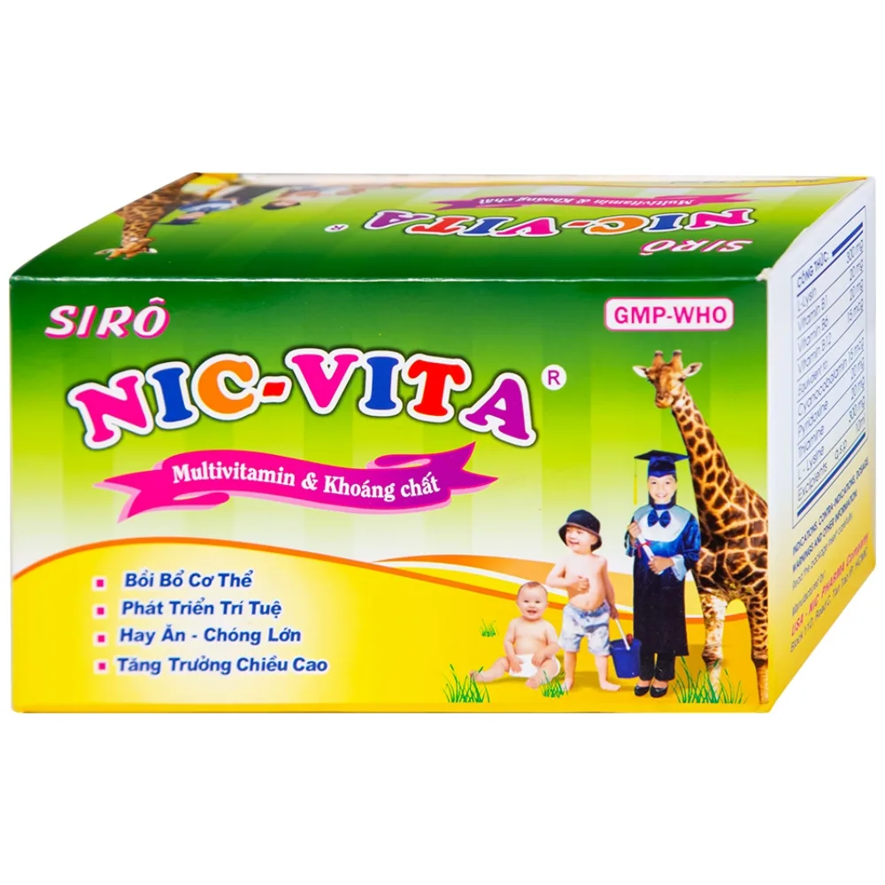 Hình ảnh Siro Nic-Vita bổ sung dinh dưỡng, phát triển chiều cao ở trẻ em (20 ống x 10ml)