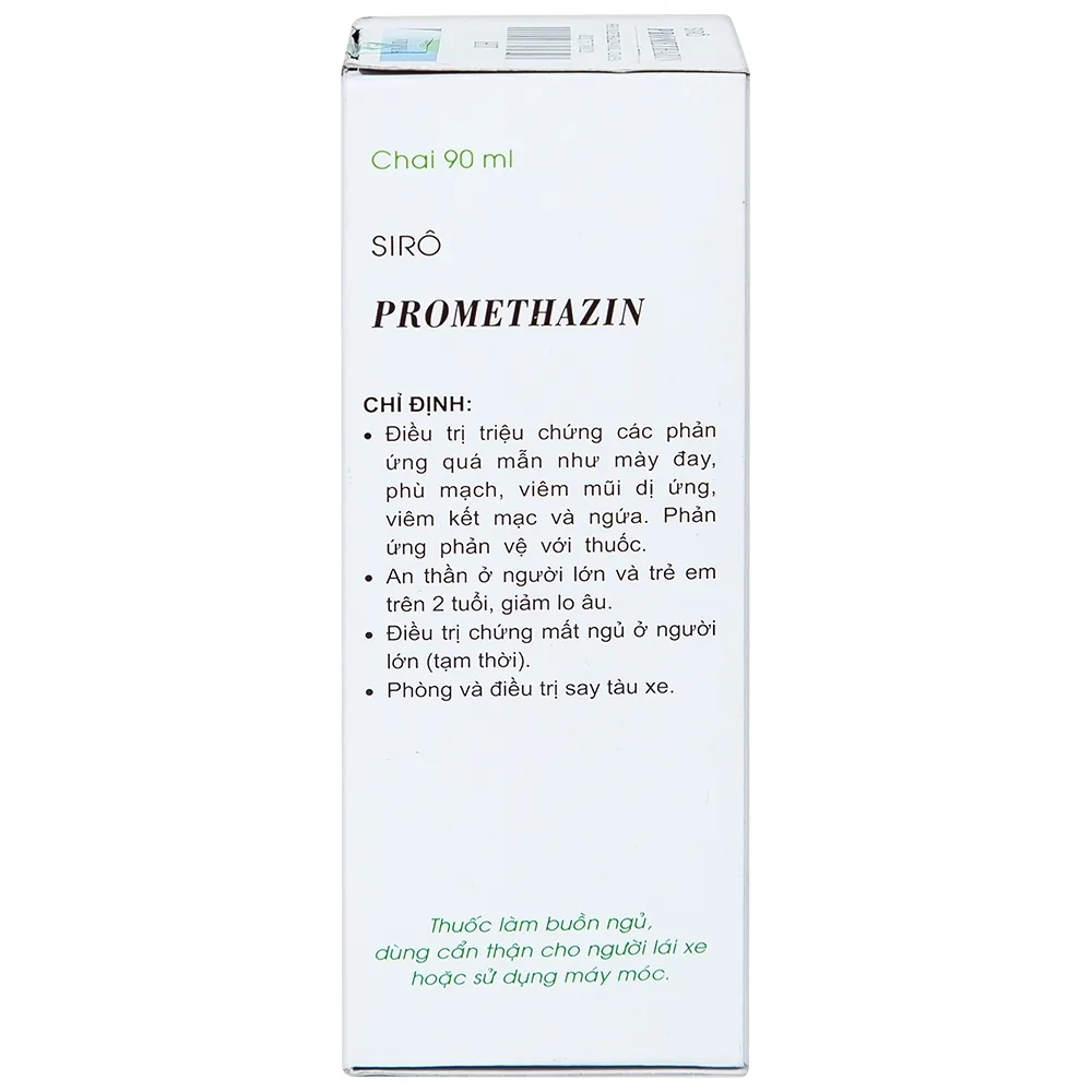 Hình ảnh Siro Promethazin Vidipha điều trị mày đay, phù mạch, viêm mũi dị ứng (90ml)
