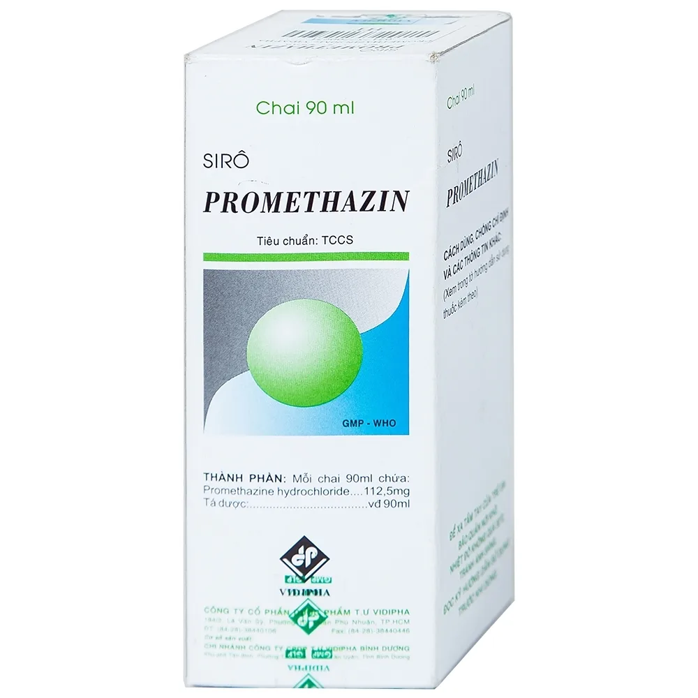 Hình ảnh Siro Promethazin Vidipha điều trị mày đay, phù mạch, viêm mũi dị ứng (90ml)