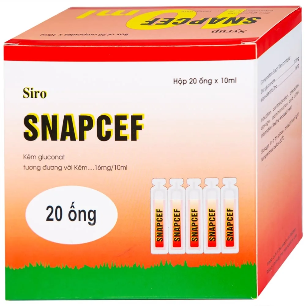 Hình ảnh Siro Snapcef 16mg/10ml Hải Dương bổ sung kẽm, tăng cường sức đề kháng (20 ống x 10ml)