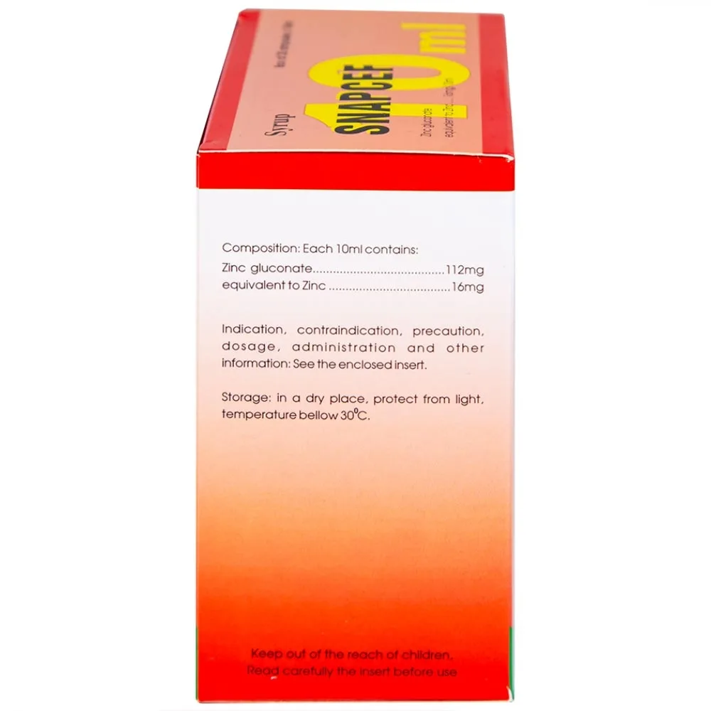 Hình ảnh Siro Snapcef 16mg/10ml Hải Dương bổ sung kẽm, tăng cường sức đề kháng (20 ống x 10ml) 