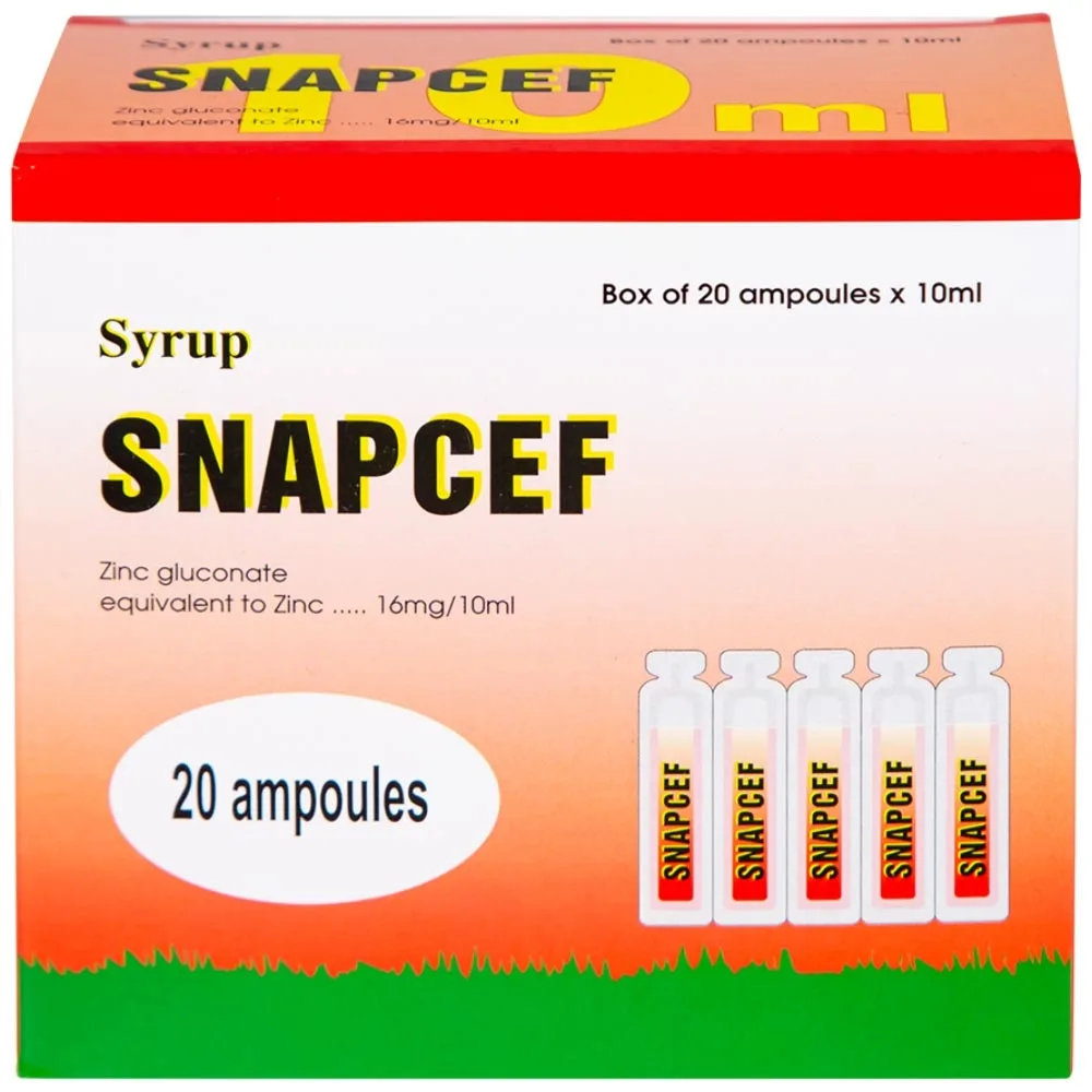 Hình ảnh Siro Snapcef 16mg/10ml Hải Dương bổ sung kẽm, tăng cường sức đề kháng (20 ống x 10ml) 