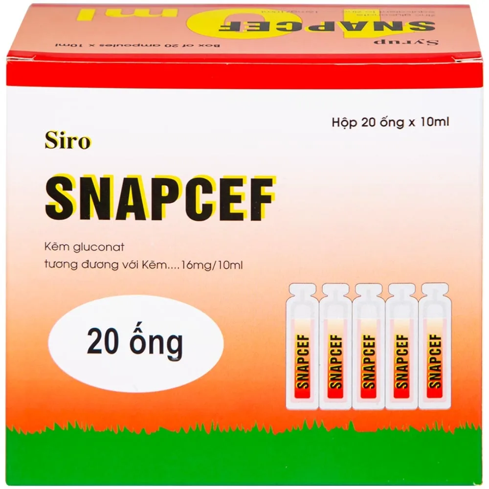 Hình ảnh Siro Snapcef 16mg/10ml Hải Dương bổ sung kẽm, tăng cường sức đề kháng (20 ống x 10ml) 