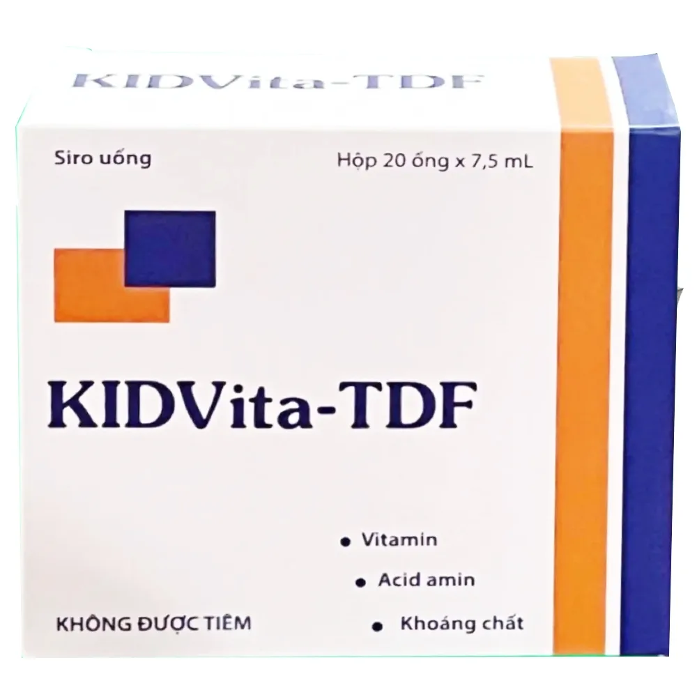 Hình ảnh Siro uống KIDVita-TDF Hà Nam bổ sung các vitamin và acid amin thiết yếu cho cơ thể (20 ống x 7,5ml)