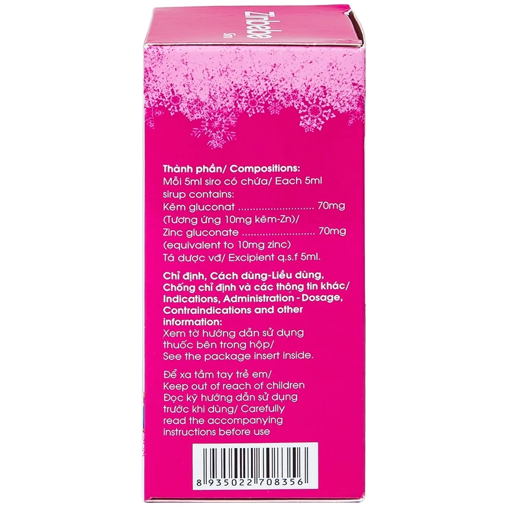 Hình ảnh Siro Zinbebe Hataphar bổ sung và dự phòng thiếu kẽm (60ml)