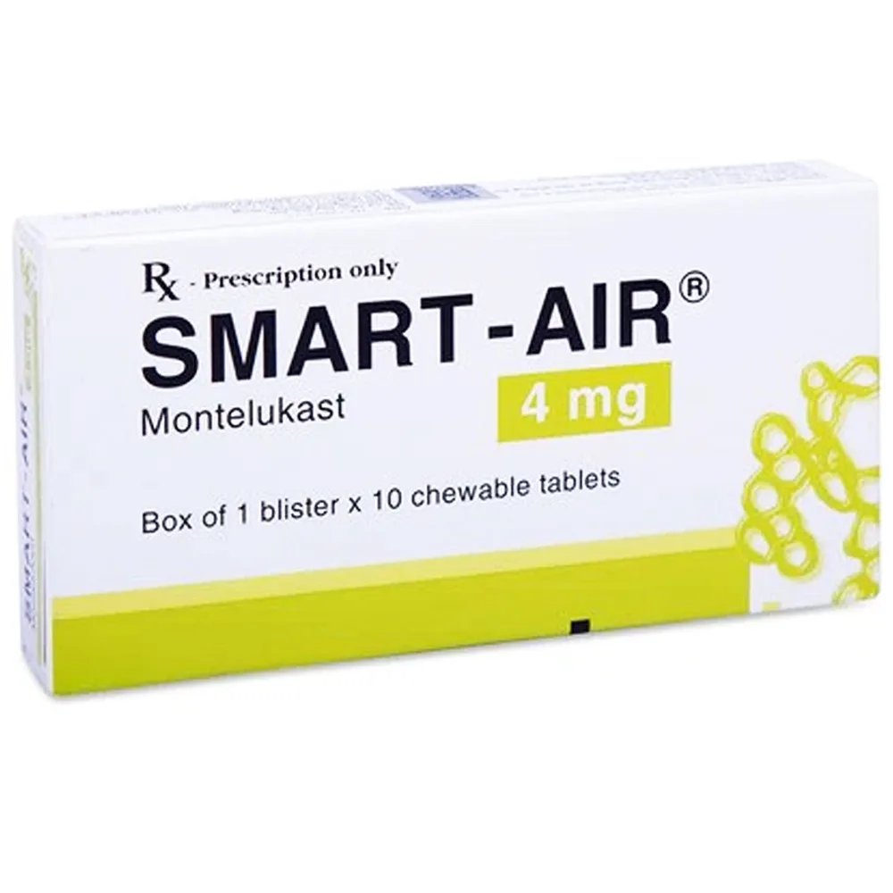 Hình ảnh Viên nhai Smart-Air 4mg Recalcine điều trị hen phế quản mạn tính (1 vỉ x 10 viên)