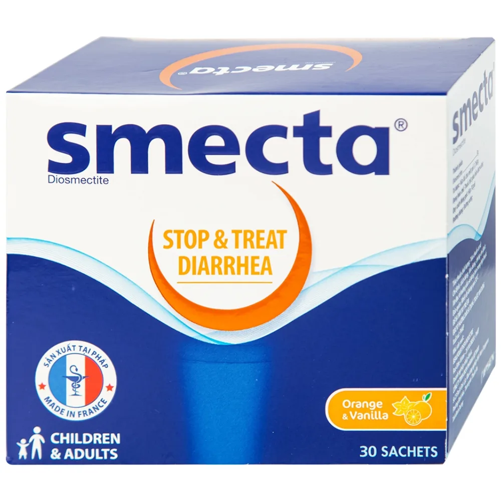 Hình ảnh Thuốc bột pha hỗn dịch uống Smecta vị cam điều trị tiêu chảy (30 gói x 3g)