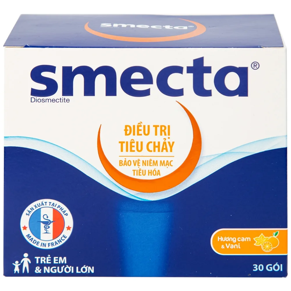 Hình ảnh Thuốc bột pha hỗn dịch uống Smecta vị cam điều trị tiêu chảy (30 gói x 3g)
