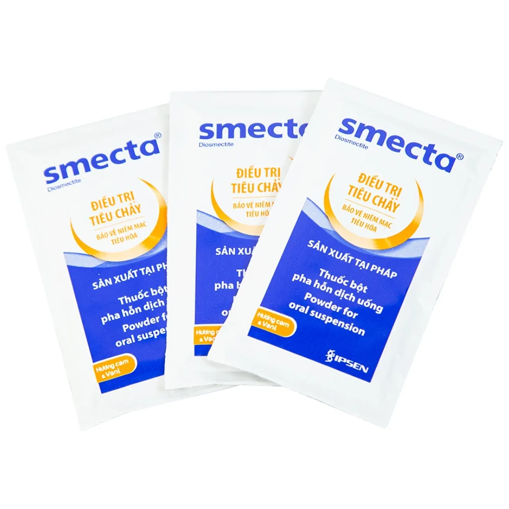 Hình ảnh Thuốc bột pha hỗn dịch uống Smecta vị cam điều trị tiêu chảy (30 gói x 3g)