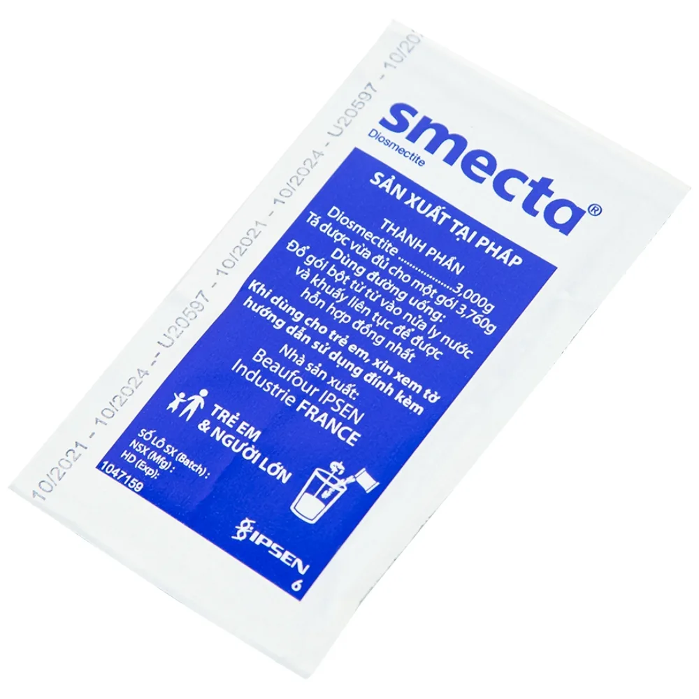 Hình ảnh Thuốc bột pha hỗn dịch uống Smecta vị cam điều trị tiêu chảy (30 gói x 3g)