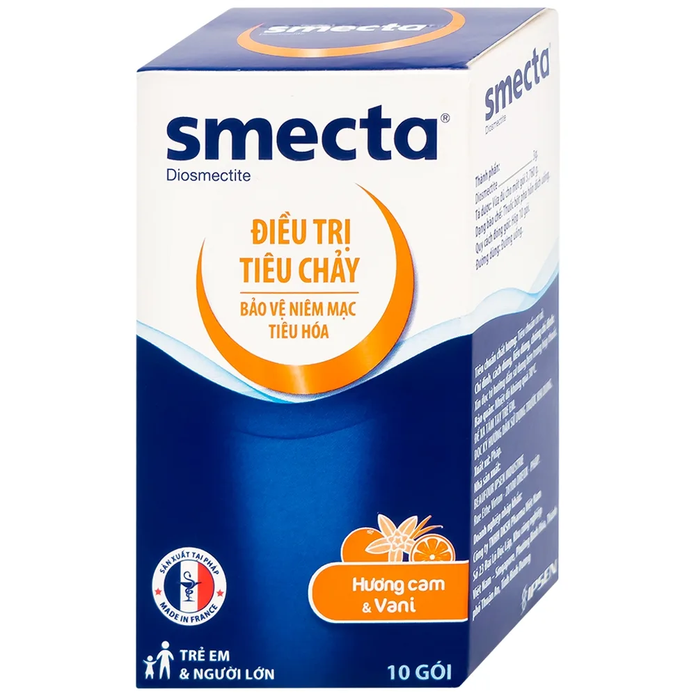 Hình ảnh Thuốc bột Smecta Beaufour Ipsen hương cam & vani điều trị tiêu chảy, bảo vệ niêm mạc tiêu hoá (10 gói)