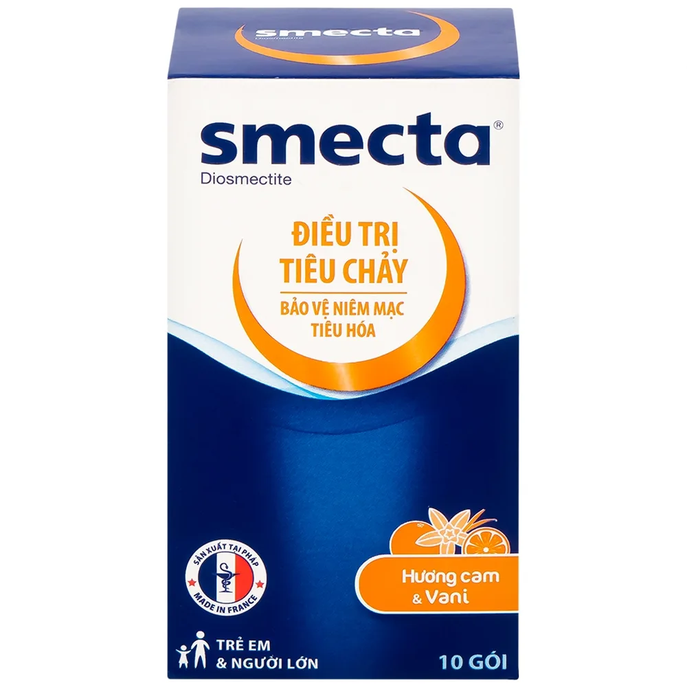 Hình ảnh Thuốc bột Smecta Beaufour Ipsen hương cam & vani điều trị tiêu chảy, bảo vệ niêm mạc tiêu hoá (10 gói)