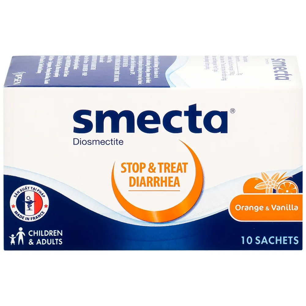 Hình ảnh Thuốc bột Smecta Beaufour Ipsen hương cam & vani điều trị tiêu chảy, bảo vệ niêm mạc tiêu hoá (10 gói)