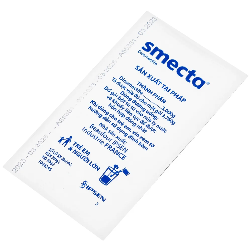 Hình ảnh Thuốc bột Smecta Beaufour Ipsen hương cam & vani điều trị tiêu chảy, bảo vệ niêm mạc tiêu hoá (10 gói)
