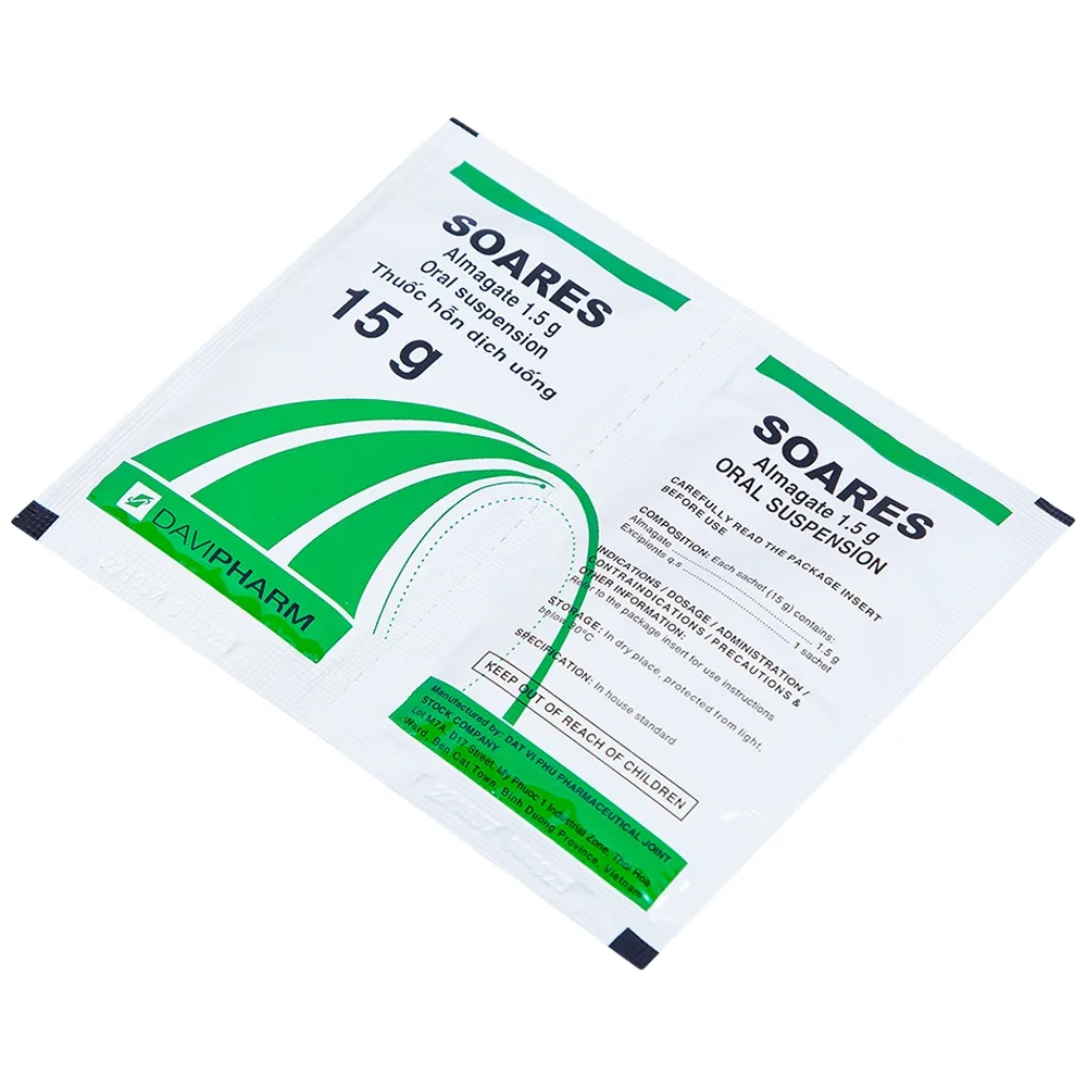 Hình ảnh Hỗn dịch uống Soares Davipharm loét dạ dày - tá tràng, viêm dạ dày (30 gói x 15g)