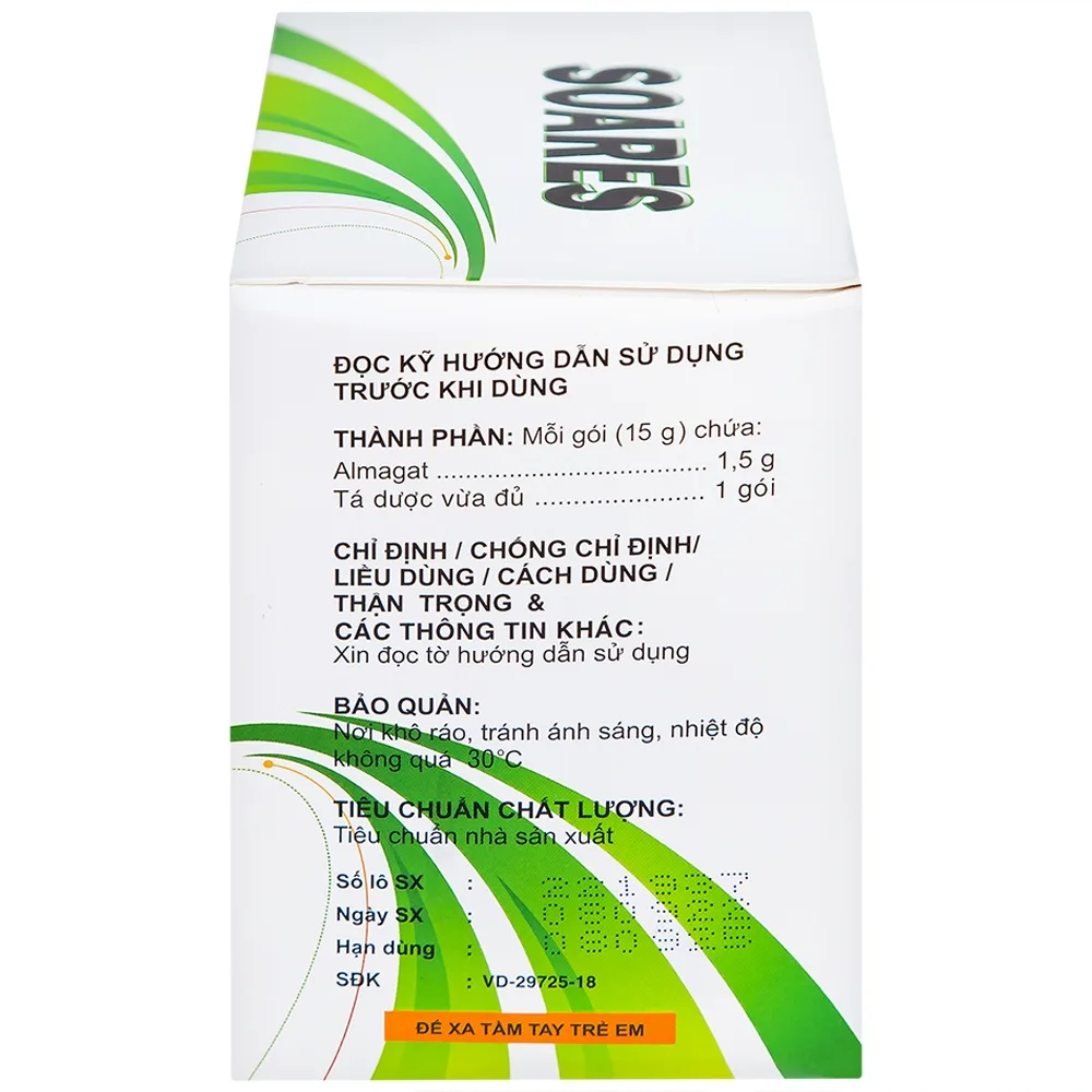 Hình ảnh Hỗn dịch uống Soares Davipharm loét dạ dày - tá tràng, viêm dạ dày (30 gói x 15g)