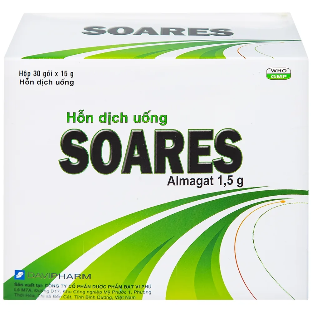 Hình ảnh Hỗn dịch uống Soares Davipharm loét dạ dày - tá tràng, viêm dạ dày (30 gói x 15g)