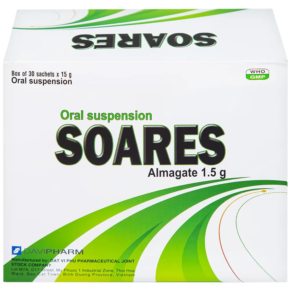Hình ảnh Hỗn dịch uống Soares Davipharm loét dạ dày - tá tràng, viêm dạ dày (30 gói x 15g)