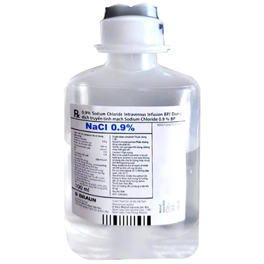 Hình ảnh Dung dịch truyền tĩnh mạch Sodium Chloride 0.9% B.Braun bổ sung nước do mất nước (100ml)