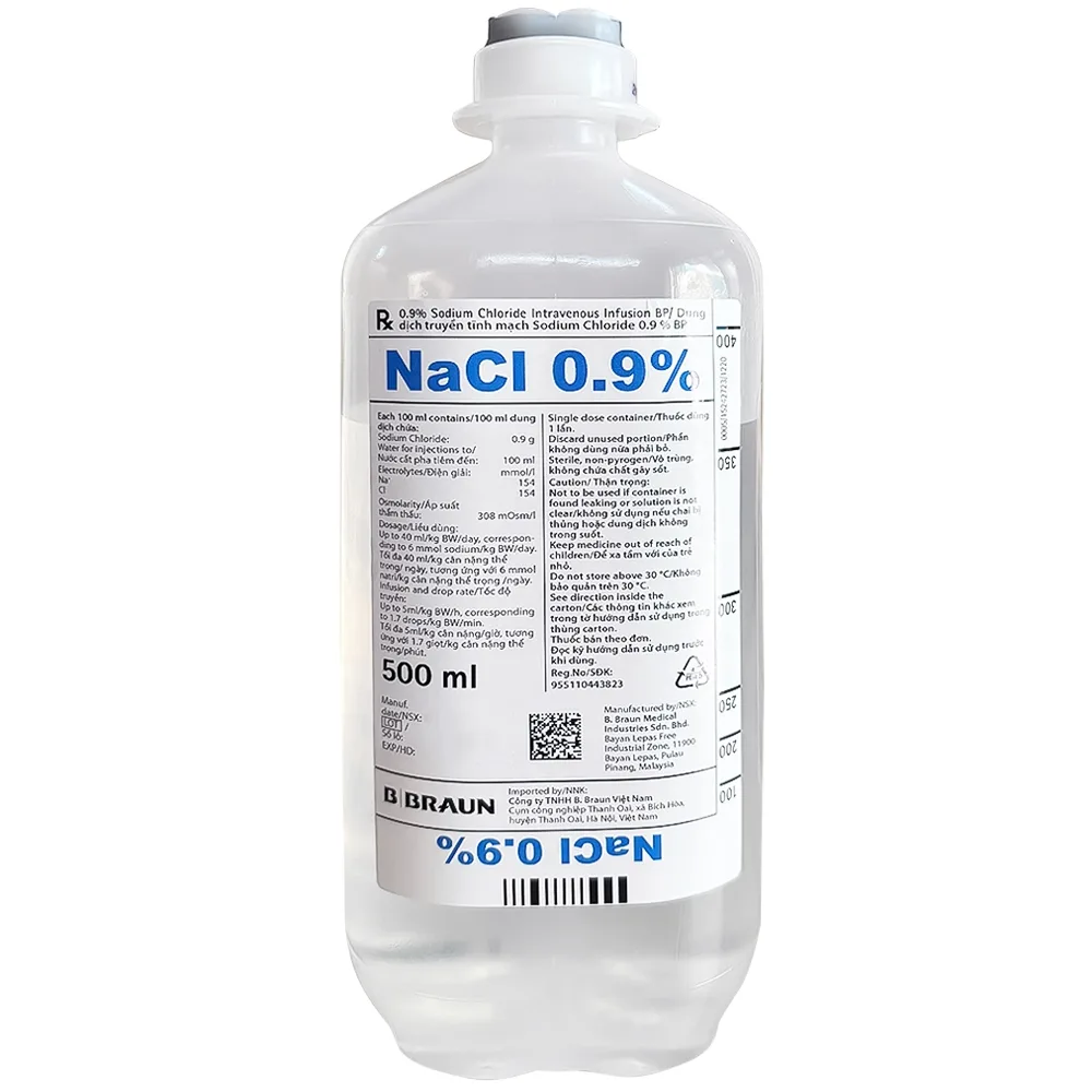 Hình ảnh Dung dịch truyền tĩnh mạch Sodium Chloride 0.9% B.Braun bổ sung nước (500ml)