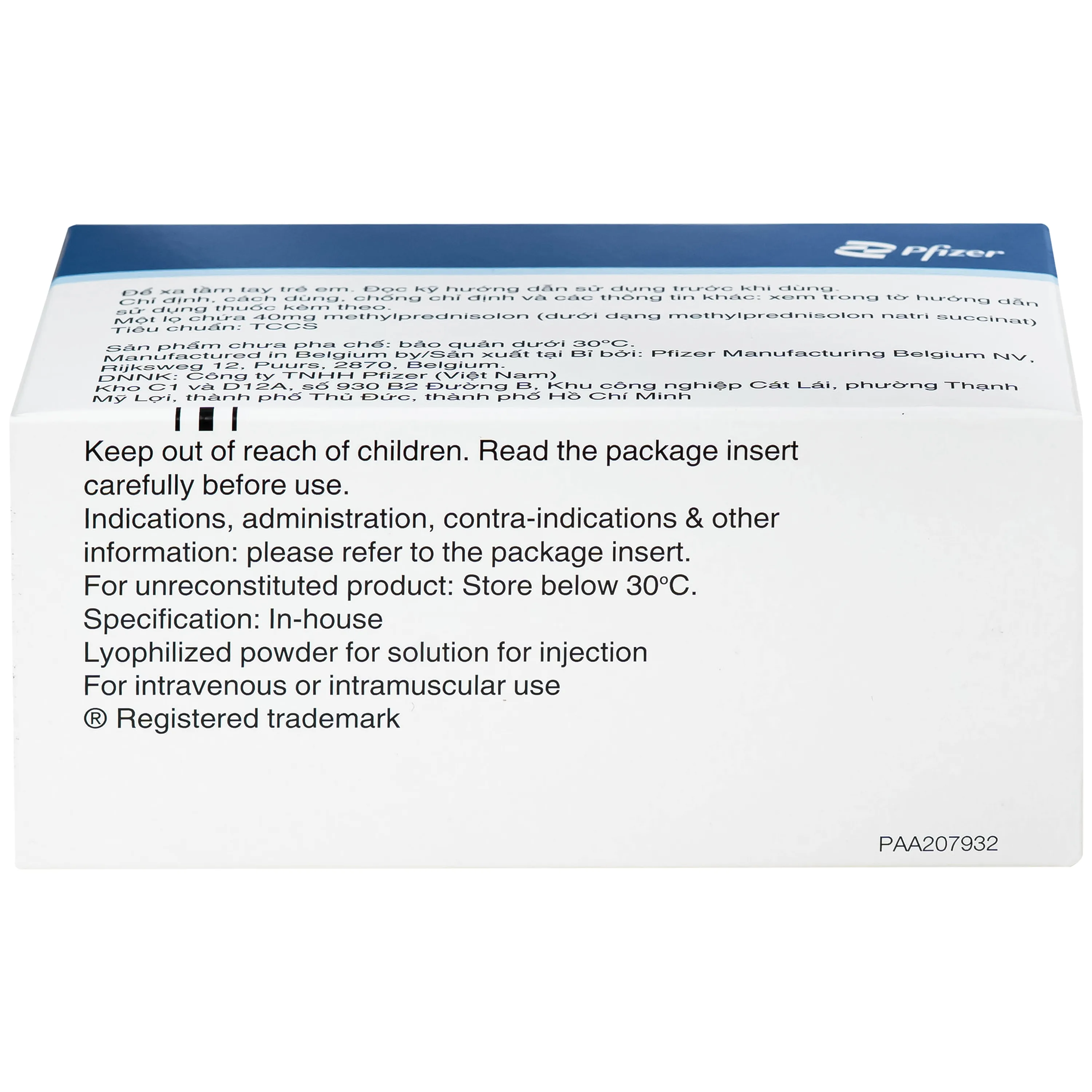 Hình ảnh Bột pha tiêm Solu-Medrol 40mg Pfizer điều trị rối loạn thấp khớp, lupus ban đỏ hệ thống (Hộp 10 lọ x 1ml)