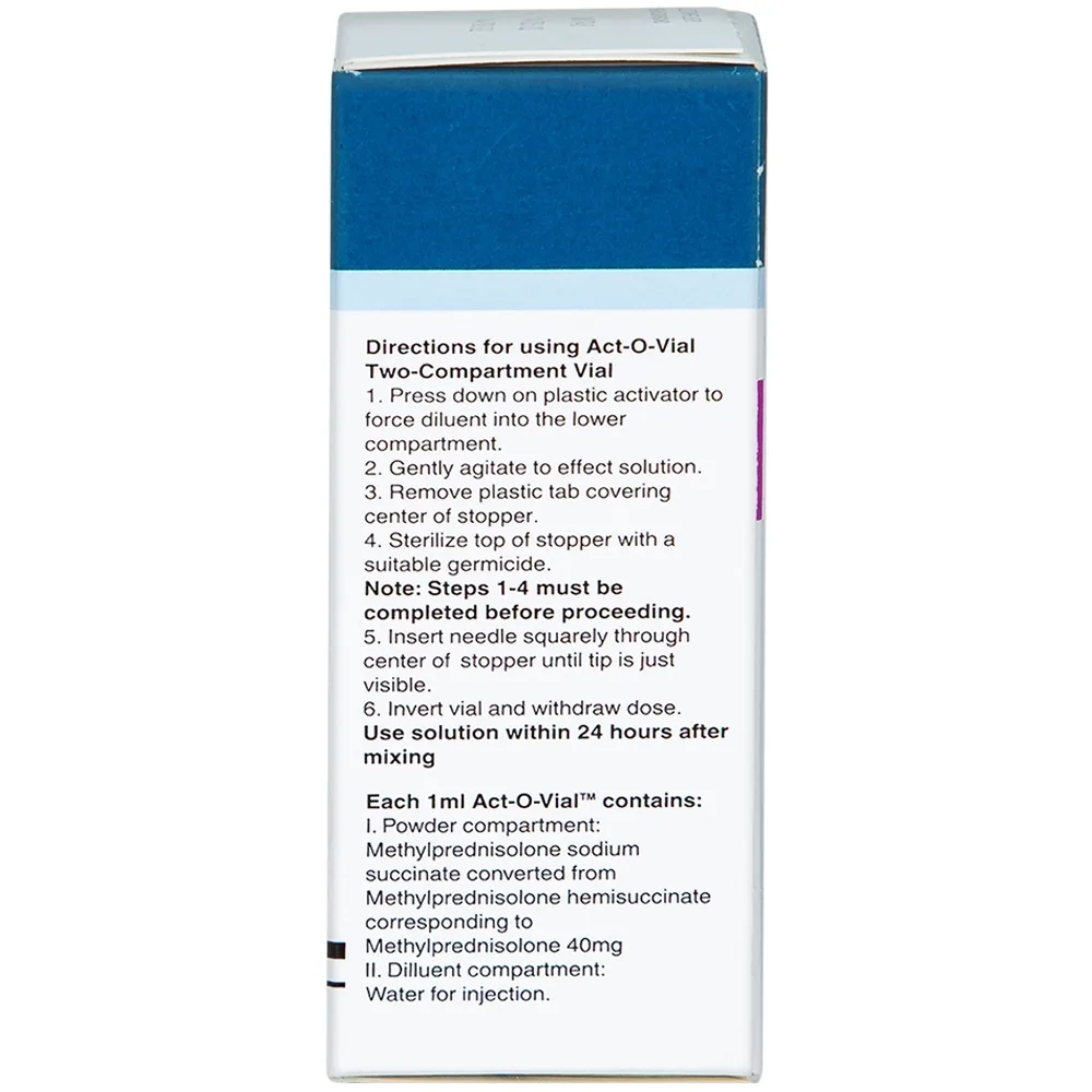 Hình ảnh Bột pha tiêm Solu-Medrol 40mg Pfizer điều trị rối loạn thấp khớp, lupus ban đỏ hệ thống (1 lọ x 1ml)
