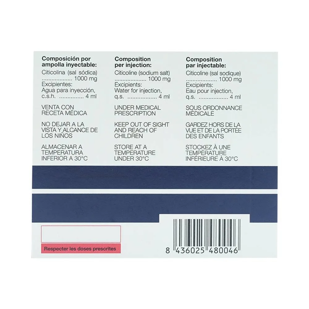 Hình ảnh Thuốc tiêm Somazina 1000mg điều trị các rối loạn nhận thức, cảm giác (5 ống x 4ml)