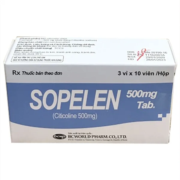 Hình ảnh Thuốc Sopelen 500mg BCworld điều trị các rối loạn ý thức (3 vỉ x 10 viên)