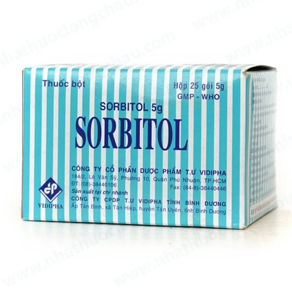 Hình ảnh Thuốc bột Sorbitol 5g Vidipha điều trị triệu chứng khó tiêu, hỗ trợ táo bón (25 gói x 5g)